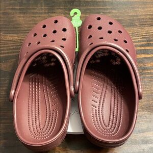 CROCS Unisex Classic Burgundy Clogs